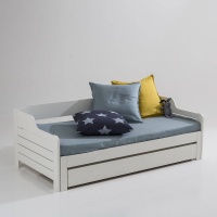 Кровать-банкетка Раздвижная с ящиком для хранения и реечным дном Grimsby 90 x 190 см белый LA REDOUTE INTERIEURS  фото, kupilegko.ru